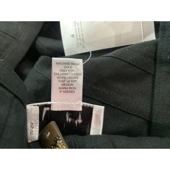 NWT Ann Taylor LOFT Pleated 100% Linen Black Skirt Size 10 - Picture 5 of 10